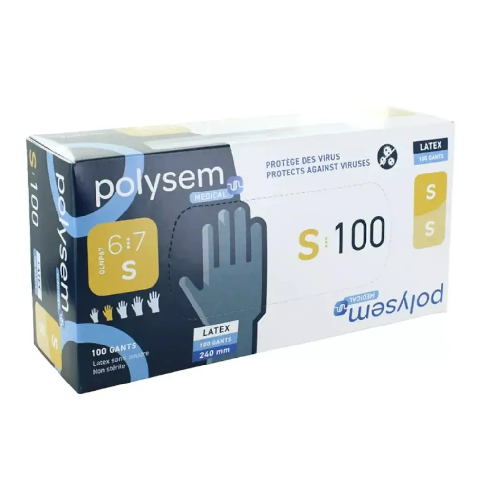Gants nitriles non-stériles Non-poudrés POLYSEM S - Boîte de 100 | MEDILOR